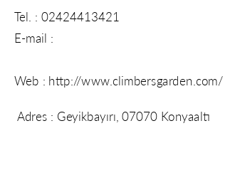 Climbers Garden Camping iletiim bilgileri
